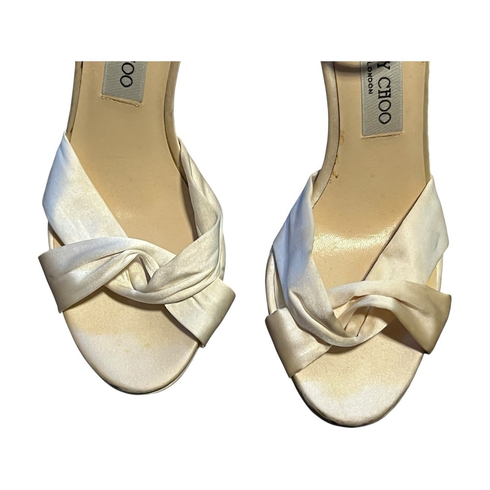 JIMMY CHOO Satin Sandals Wedding Shoes Sandals 39 $1,095 - Picture 2 of 14